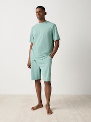 Verde/roz - Jersey Salt Wash Short Sleeve Pyjamas 2 Pack - Imaginea 3 din 13