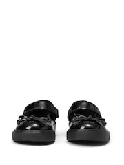 Kickers Black Tovni Mary Jane Bow Patent School Shoes - Image 3 of 6