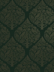Graham & Brown Emerald Woodland Fable Damask A4 Wallpaper Sample - Image 2 of 3