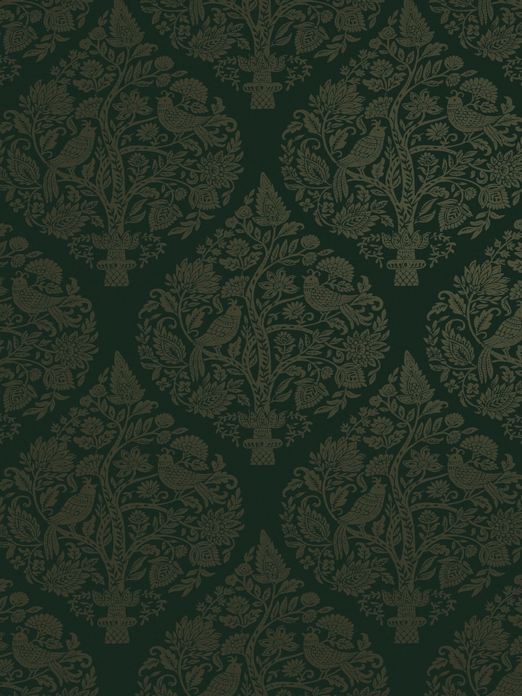 Graham & Brown Emerald Woodland Fable Damask A4 Wallpaper Sample - Image 2 of 3 Graham & Brown Emerald Woodland Fable Damask A4 Wallpaper Sample - Image 2 of 3