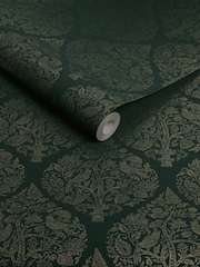 Graham & Brown Emerald Woodland Fable Damask A4 Wallpaper Sample - Image 3 of 3
