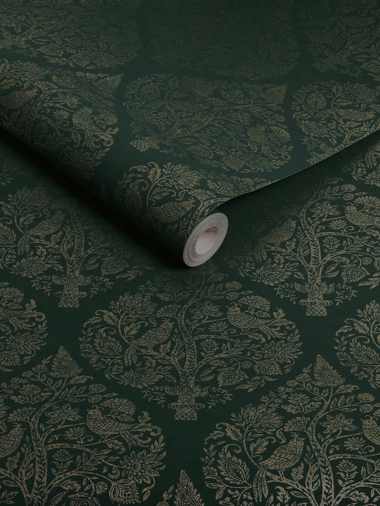 Graham & Brown Emerald Woodland Fable Damask A4 Wallpaper Sample - Image 3 of 3 Graham & Brown Emerald Woodland Fable Damask A4 Wallpaper Sample - Image 3 of 3