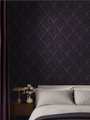 Graham & Brown Plum Woodland Fable A4 Wallpaper Sample - Image 1 of 3