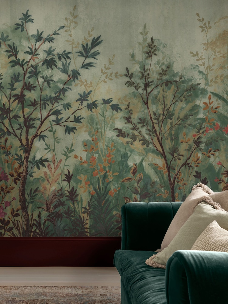 Graham & Brown Evergreen Forest in Bloom Fixed Size A4 Mural Sample - Image 1 of 2 Graham & Brown Evergreen Forest in Bloom Fixed Size A4 Mural Sample - Image 1 of 2