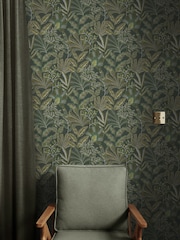 Graham & Brown Emerald Vendura Weave A4 Wallpaper Sample - Image 1 of 3