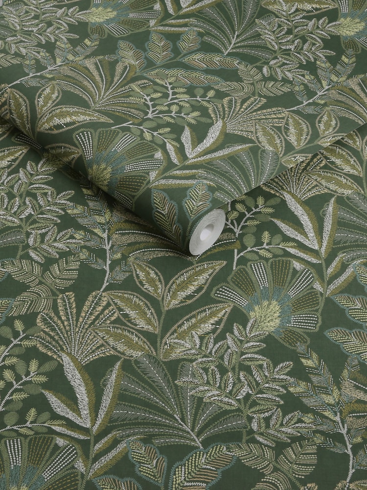 Graham & Brown Emerald Vendura Weave A4 Wallpaper Sample - Image 3 of 3