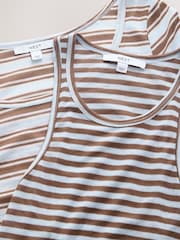 Blue Striped Layered Long Sleeve Top - Image 6 of 7