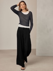 Grey/White Layered Long Sleeve Top - Image 2 of 5