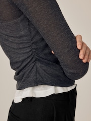 Grey/White Layered Long Sleeve Top - Image 4 of 5