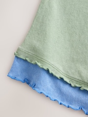 Sage Green Washed Jersey Layered Vest - Image 3 of 3