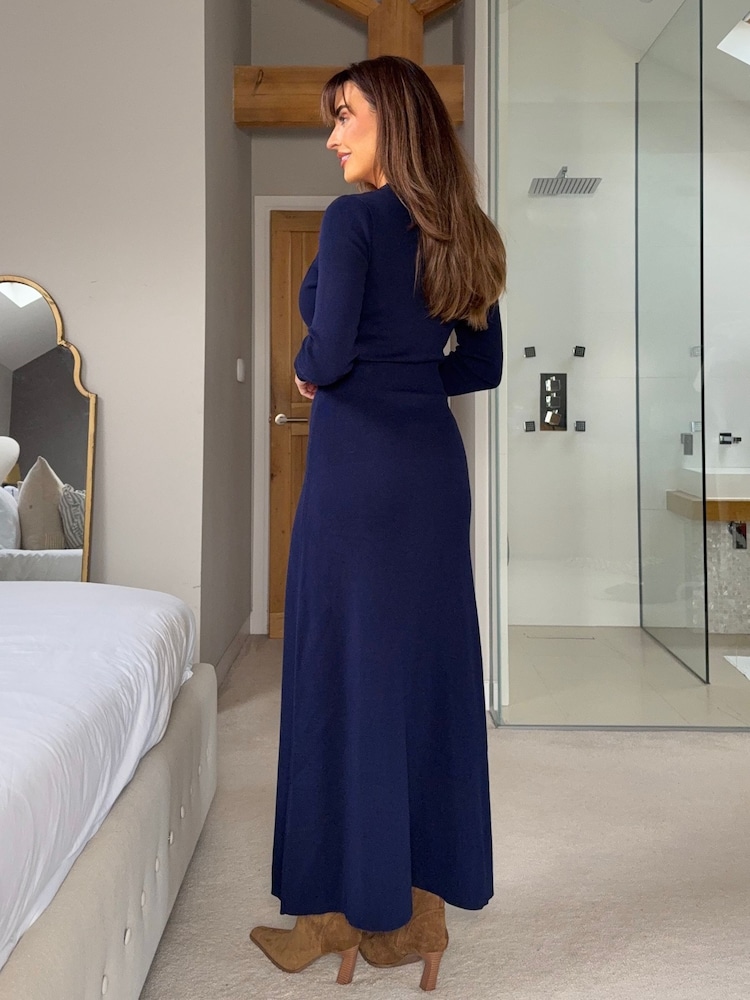 Girl In Mind Blue Valentina Button-Front Maxi Dress - Image 2 of 4