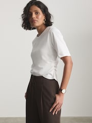 White Cinched Waist T-Shirt - Image 1 of 8
