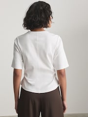 White Cinched Waist T-Shirt - Image 4 of 8