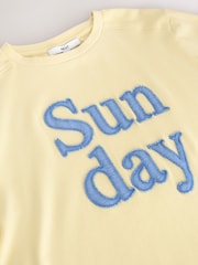 Yellow 'Sunday' Graphic - Heavyweight Crew Neck T-Shirt - Imagen 3 de 3