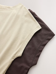 Weiß/Braun - Grown On Cap Sleeve T-Shirt 2 Pack - Bild 4 von 5