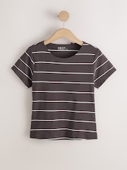 Brown Stripe Sculpted Short Sleeve T-Shirt - Image 6 of 8