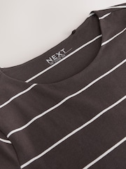 Brown Stripe Sculpted Short Sleeve T-Shirt - Image 7 of 8