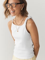 White Twist Asymmetric Vest Top - Image 3 of 8