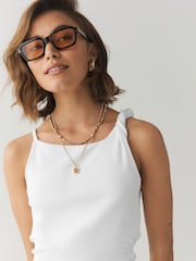 White Twist Asymmetric Vest Top - Image 5 of 8