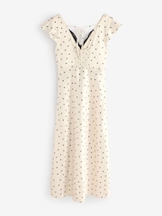 Rockett St George Monochrome Butterfly Lace Polka Dot Midi Dress - Image 2 of 4