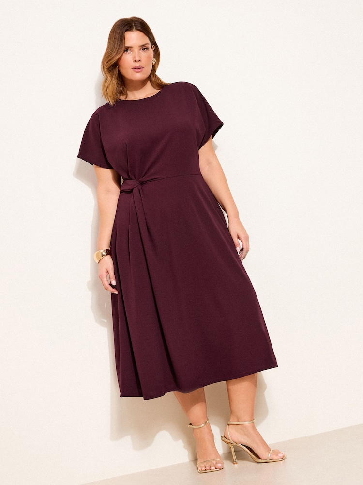 Burgundy Punainen - Lipsy Knot Side Midi- Mekko - Kuva 1 / 4