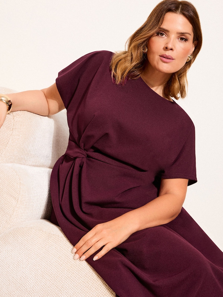Burgundy Punainen - Lipsy Knot Side Midi- Mekko - Kuva 2 / 4