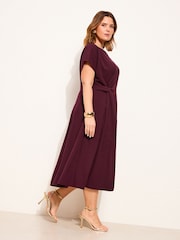 Burgundy Punainen - Lipsy Knot Side Midi- Mekko - Kuva 3 / 4