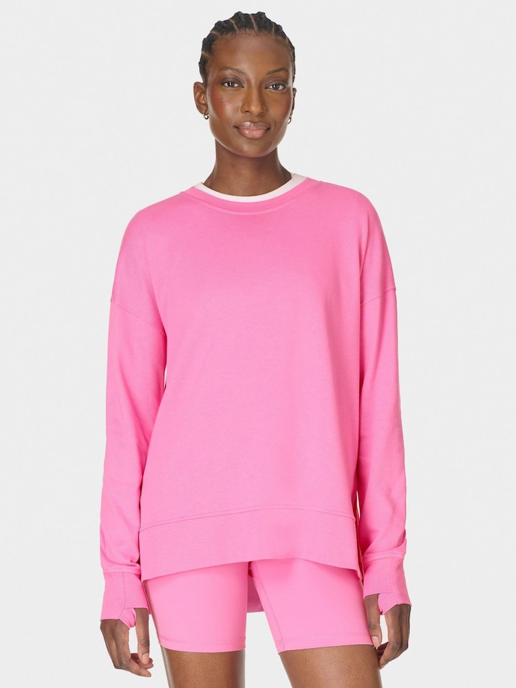 Sweaty Betty Pink After Class Longline Sweatshirt - Image 1 of 8 Sweaty Betty Pink After Class Longline Sweatshirt - Image 1 of 8
