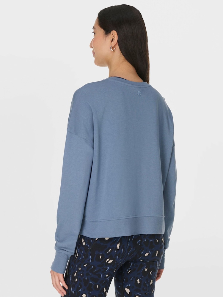 Sweaty Betty Blue After Class Crop Sweatshirt - Image 2 of 6 Sweaty Betty Blue After Class Crop Sweatshirt - Image 2 of 6