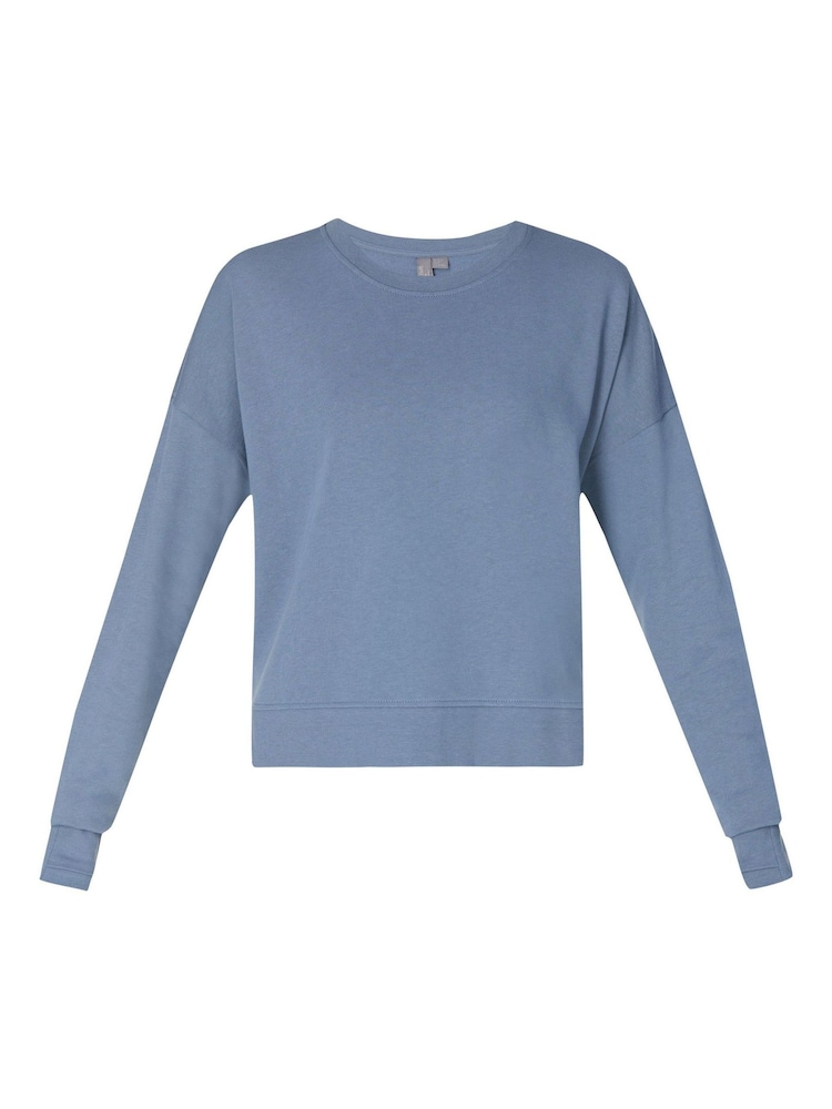 Sweaty Betty Blue After Class Crop Sweatshirt - Image 6 of 6 Sweaty Betty Blue After Class Crop Sweatshirt - Image 6 of 6