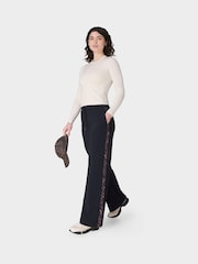 Sweaty Betty Black Explorer Side Stripe Wide Leg Trousers - Image 4 of 7