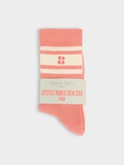 Sweaty Betty Cream Lifestyle Ribbed Crew Socks 2 Pack - Image 2 of 3