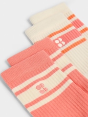 Sweaty Betty Cream Lifestyle Ribbed Crew Socks 2 Pack - Image 3 of 3
