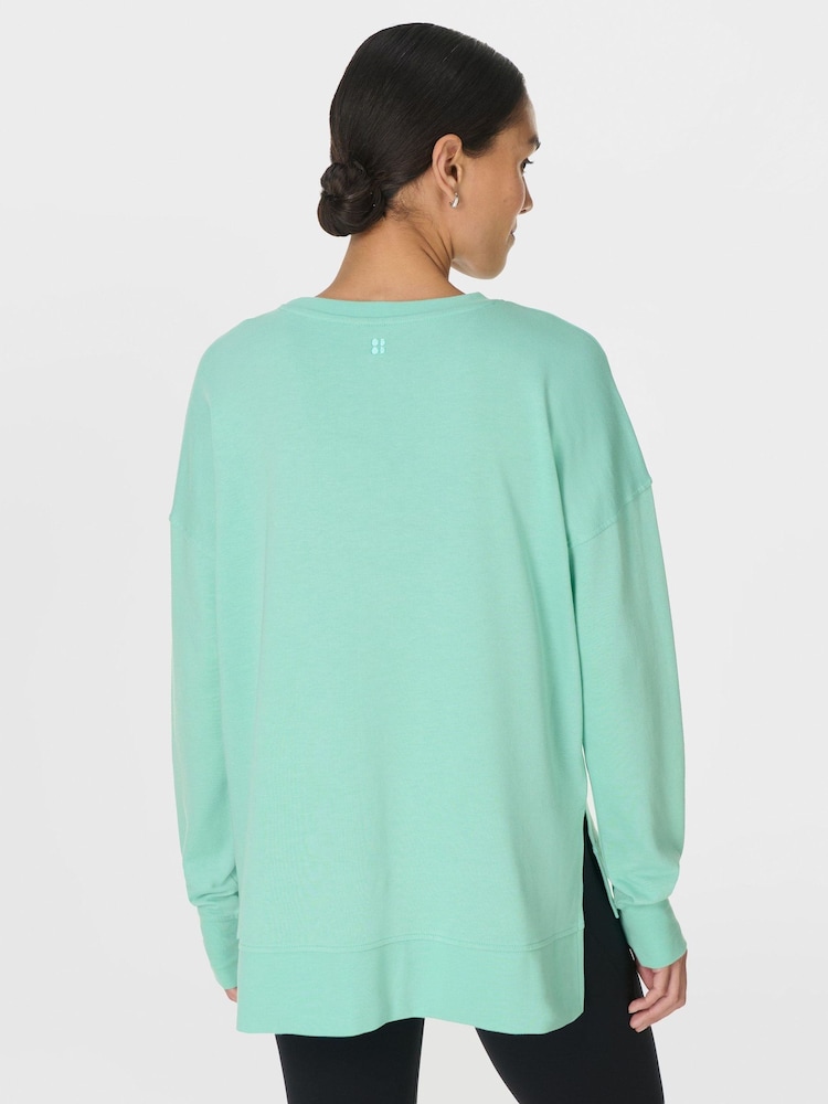 Sweaty Betty Green After Class Longline Sweatshirt - Image 2 of 9