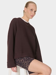 Sweaty Betty Brown Peaceful Rib Cropped Sweatshirt - Image 4 of 7