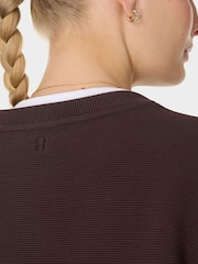 Sweaty Betty Brown Peaceful Rib Cropped Sweatshirt - Image 5 of 7