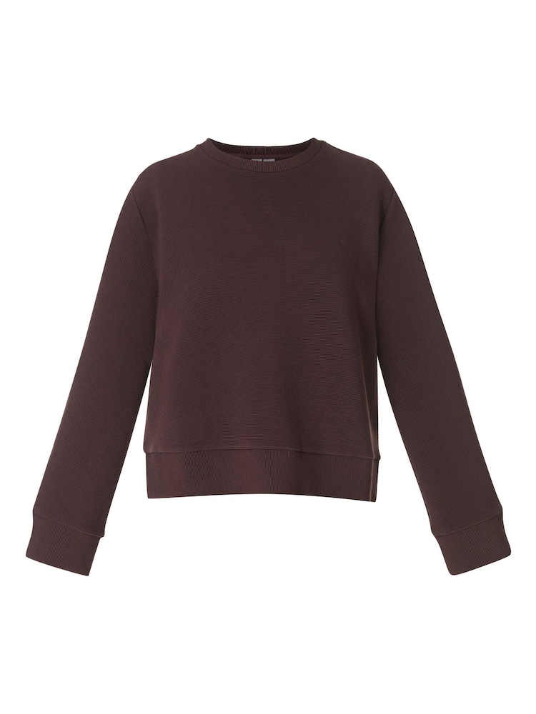 Sweaty Betty Brown Peaceful Rib Cropped Sweatshirt - Image 7 of 7