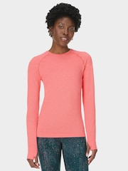 Sweaty Betty Orange Athlete Seamless Workout Long Sleeve Top - Image 1 of 7