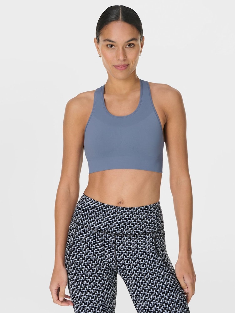 Sweaty Betty Blue Stamina Seamless Sports Bra - Image 1 of 6