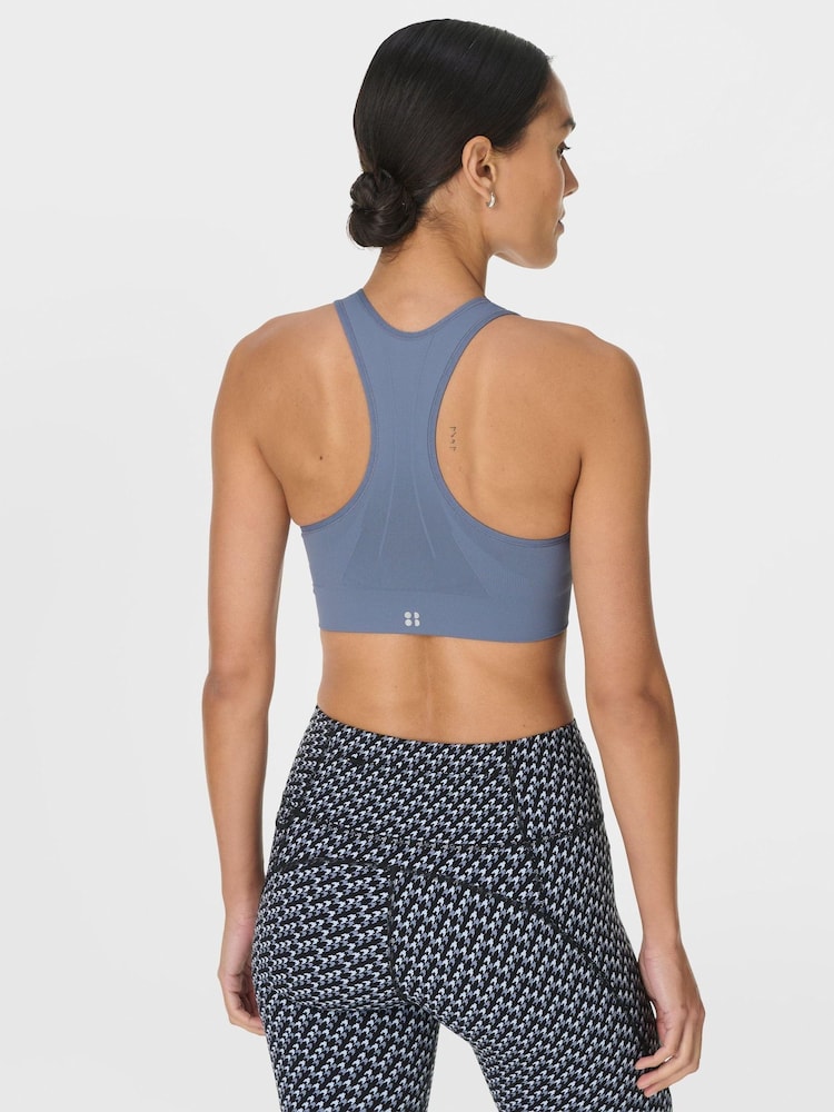 Sweaty Betty Blue Stamina Seamless Sports Bra - Image 2 of 6