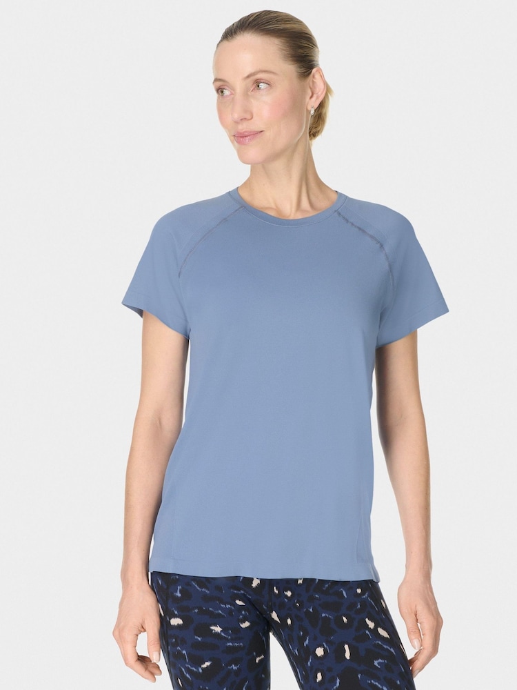 Sweaty Betty Blue Athlete Featherweight Seamless T-Shirt - Image 1 of 7
