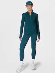 Verde - Sweaty Betty Pro Run Half Zip Sweatshirt - Imagen 6 de 10