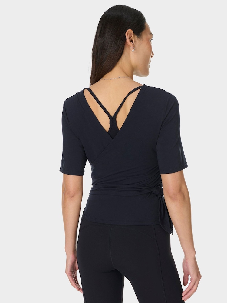 Sweaty Betty Black Soft Flow Studio Wear Your Way T-Shirt - Image 2 of 8 Sweaty Betty Black Soft Flow Studio Wear Your Way T-Shirt - Image 2 of 8