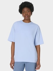 Sweaty Betty Blue Elevated Cotton Longline T-Shirt - Image 1 of 6