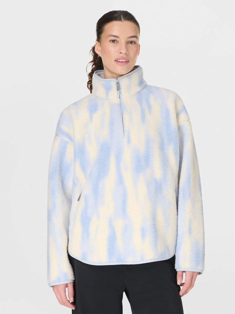 Sweaty Betty Blue Plush Half Zip Fleece - Image 1 of 7