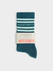 Sweaty Betty Green Varsity Slogan Socks - Image 2 of 3