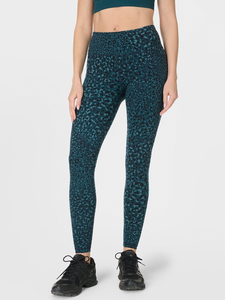 Sweaty Betty Blue Power Workout Leggings - Image 1 of 9 Sweaty Betty Blue Power Workout Leggings - Image 1 of 9