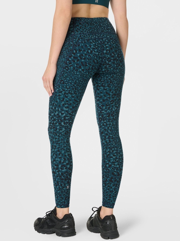 Sweaty Betty Blue Power Workout Leggings - Image 2 of 9 Sweaty Betty Blue Power Workout Leggings - Image 2 of 9