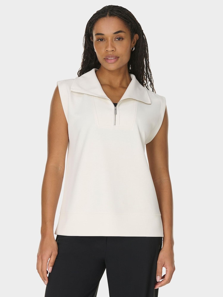 Sweaty Betty Wash Cloud Weight Half Zip Sleeveless Pullover Sweat Top - Bild 1 von 6