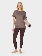 Sweaty Betty Brown Unwind Cooling Yoga T-Shirt - Image 1 of 7